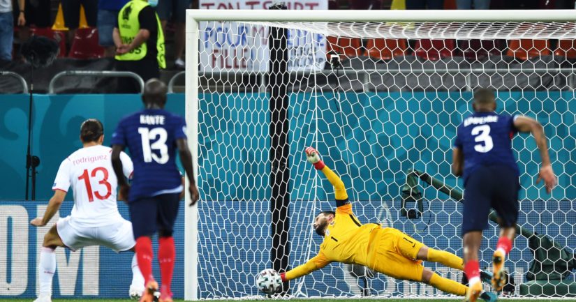Hallitseva maailmanmestari Ranska putosi EM-kisoissa neljännesvälierissä hävittyään Sveitsille rankkarikilpailussa. (Kuva Denis Doyle / UEFA)