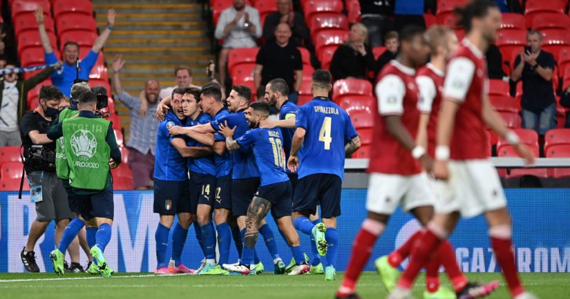 Italia voitti EM-kisojen neljännesvälierässä Itävallan jatkoajalla maalein 2-1 (Kuva: Shaun Botterill / UEFA)
