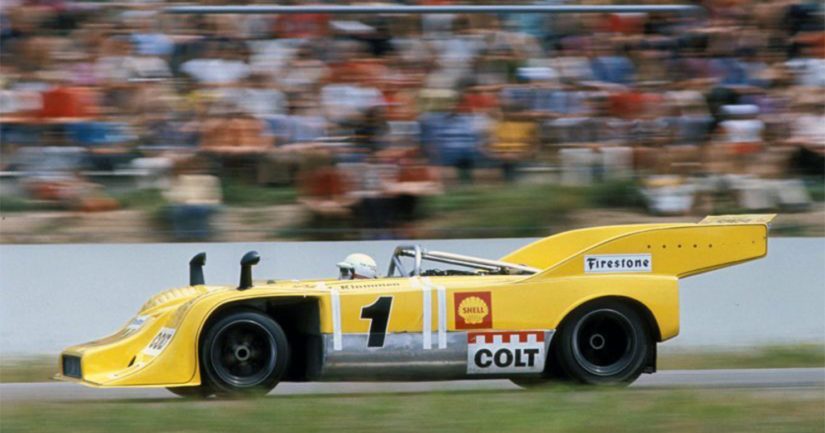 Leo Kinnunen Porschen ratissa vuonna 1972.