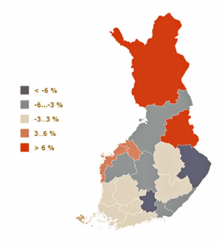 Tarvevakioidut sote-menot maakunnittain vuonna 2017.