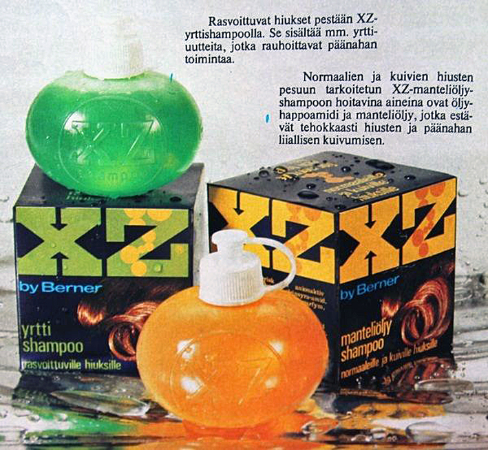 Bernerin tunnetuimpia tuotteita 1970-luvulla oli pyöreäpulloinen XZ-shampoo, brändi on nykyaikaistunut tähän päivään. 